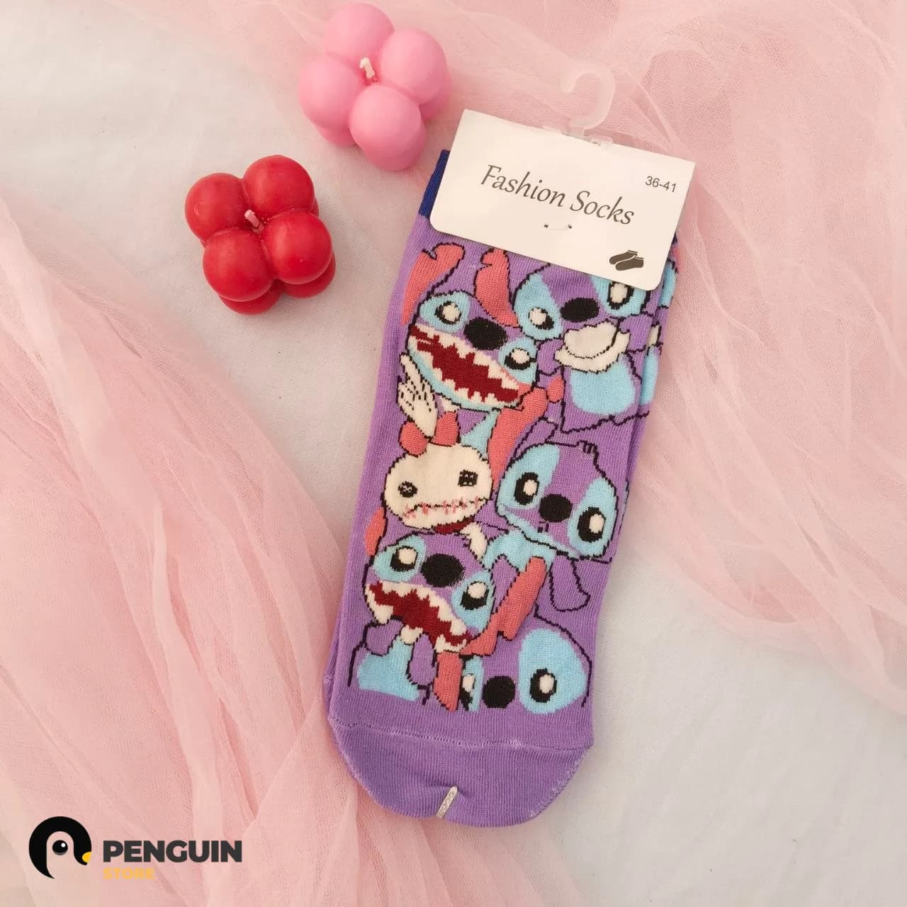 شراب "ستيتش وسكرامب" (Stitch & Scrump) - شراب فاشون موف بتصميم "Multi-Face" وشقاوة ديزني من Penguin Store 💜🧦✨