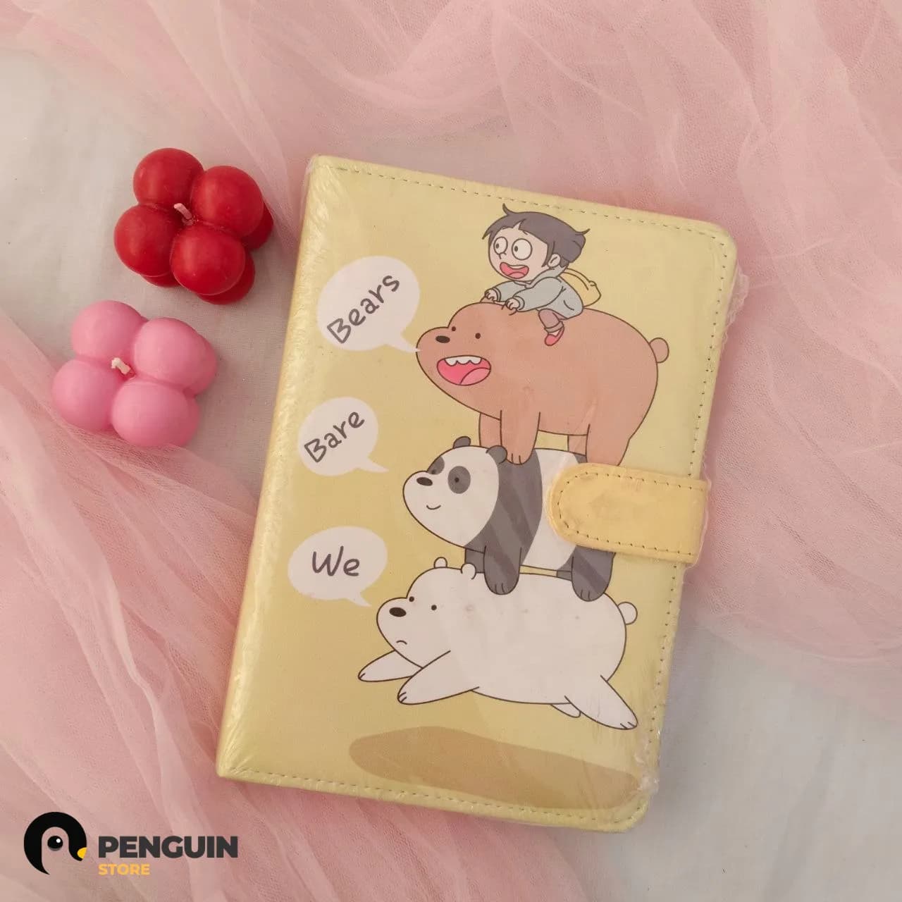 أجندة الدببة الثلاثة وكلوي بلون اصفر وقفل مغناطيسي 🐻